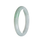 Genuine Grade A Green Jadeite Bangle - 62mm Semi Round