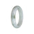 Certified Grade A White Jadeite Bangle Bracelet - 59mm Half Moon