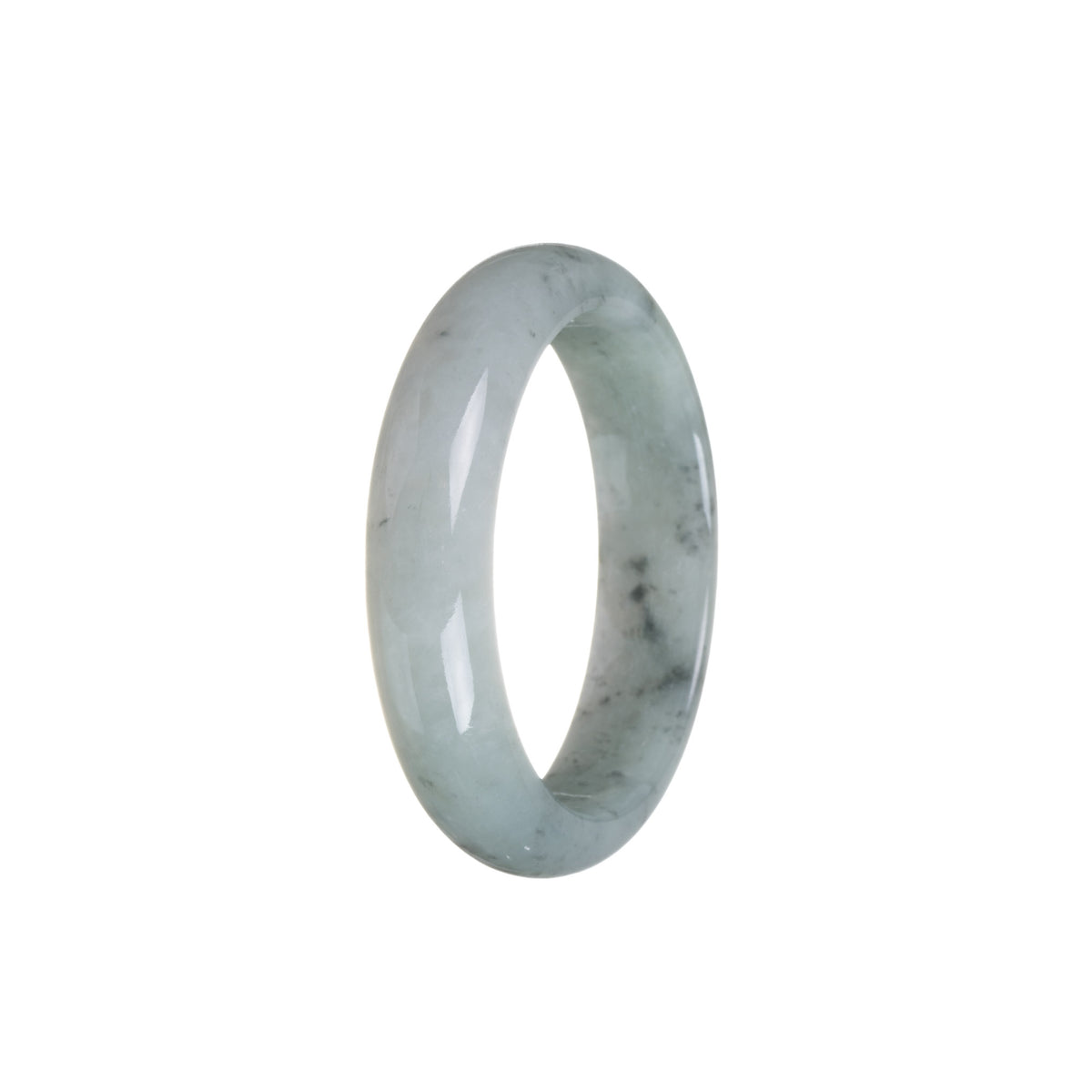 Certified Grade A Grey Jade Bangle - 52mm Half Moon