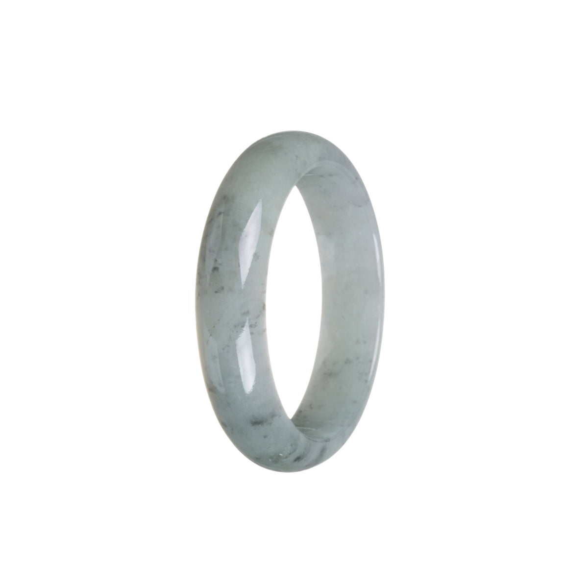 Certified Grade A Grey Jade Bangle - 52mm Half Moon