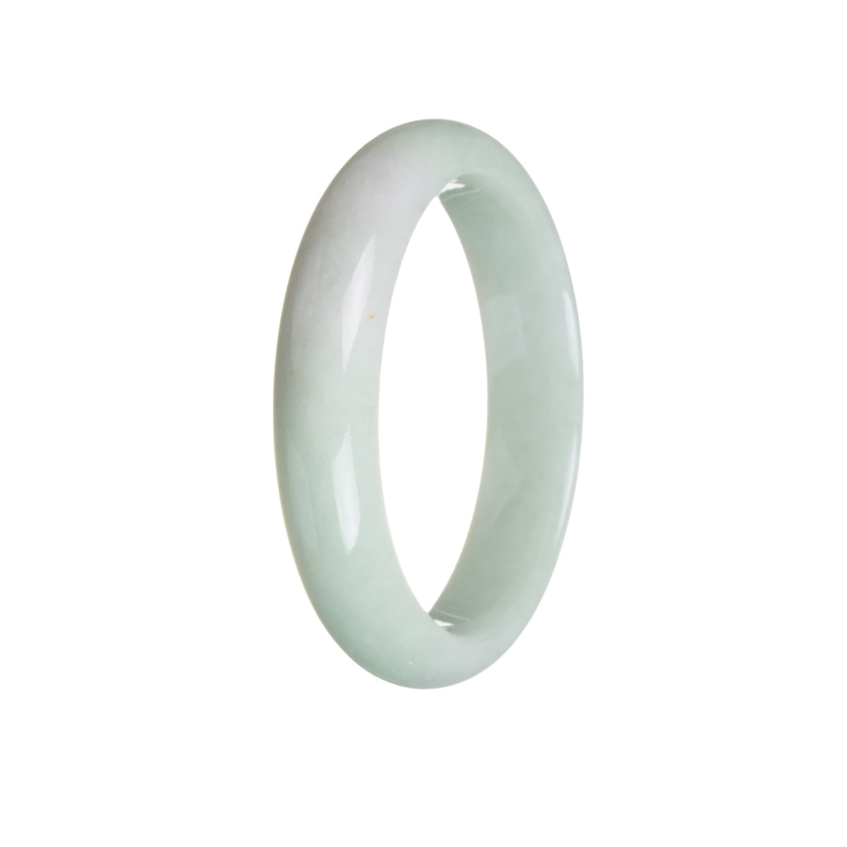 Certified Natural Green Jade Bangle Bracelet - 59mm Half Moon