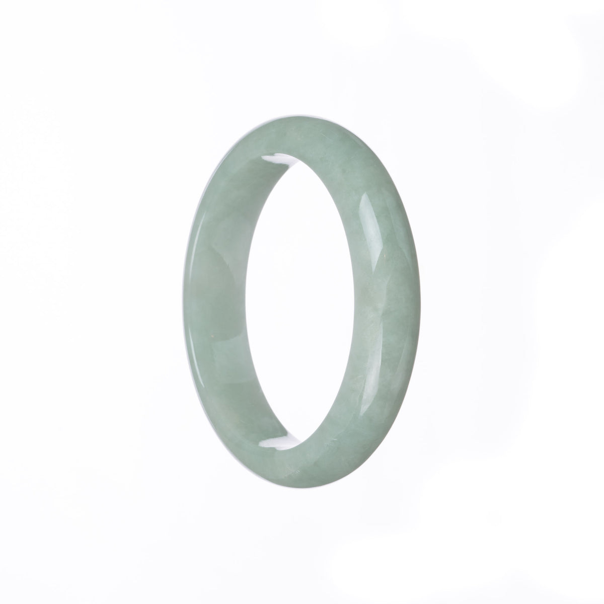 Genuine Grade A Light green Burmese Jade Bracelet - 55mm Half Moon