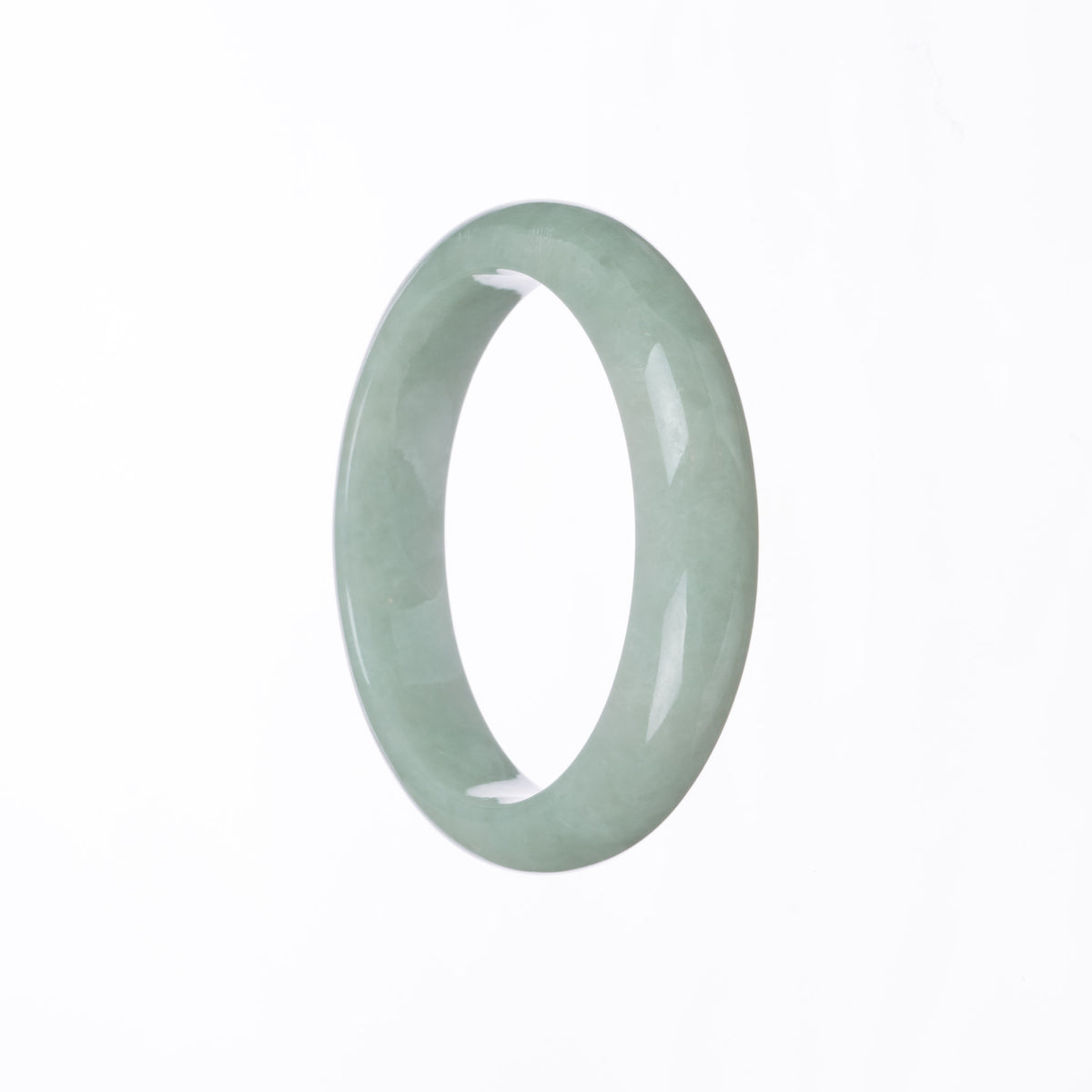 Genuine Grade A Light green Burmese Jade Bracelet - 55mm Half Moon