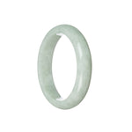 Authentic Grade A Light Green Jadeite Bangle Bracelet - 58mm Half Moon