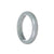 Authentic Grade A Light Grey Jadeite Bangle Bracelet - 55mm Semi Round