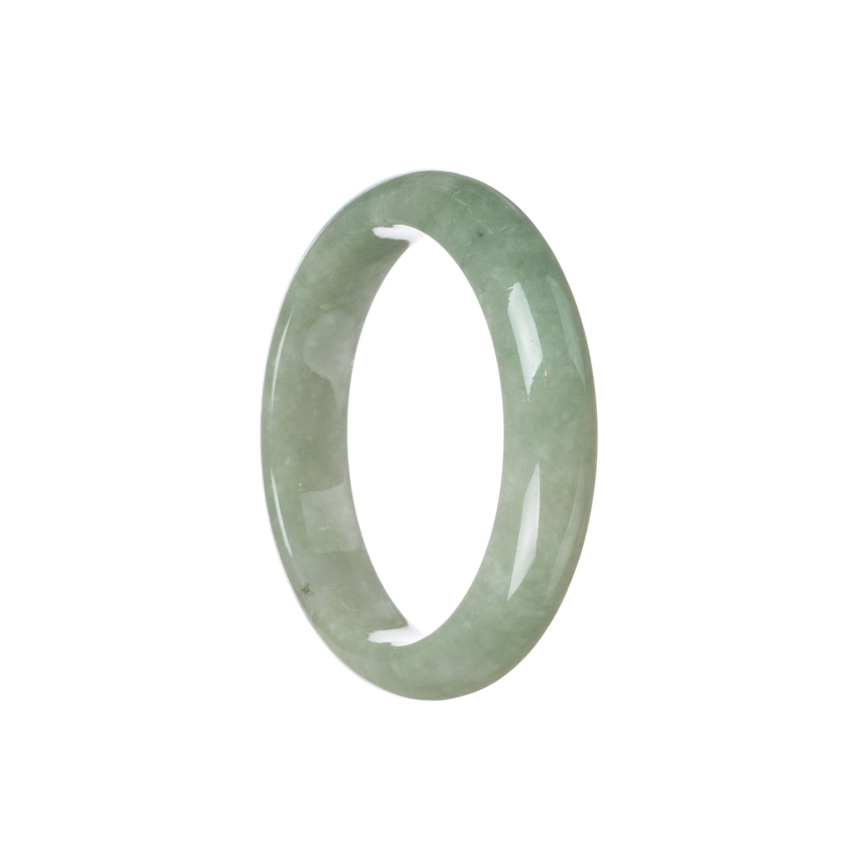 Authentic Untreated Green Burma Jade Bracelet - 55mm Half Moon