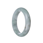 Genuine Grade A Grey Jadeite Jade Bracelet - 61mm Half Moon