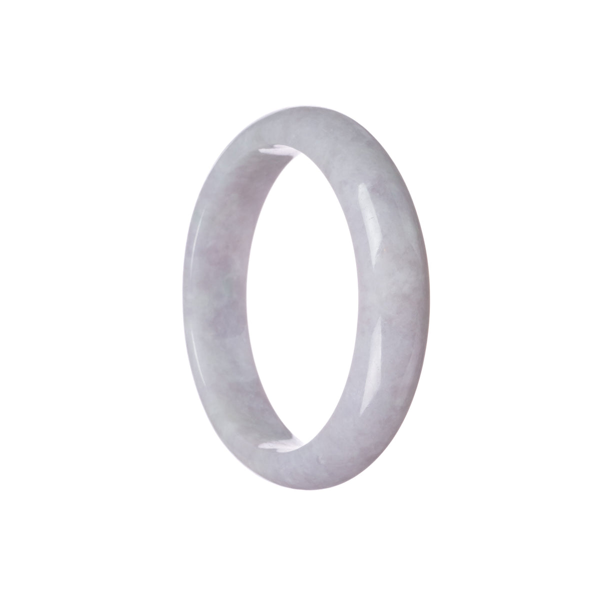 Genuine Type A Lavender Jadeite Bangle Bracelet - 57mm Half Moon