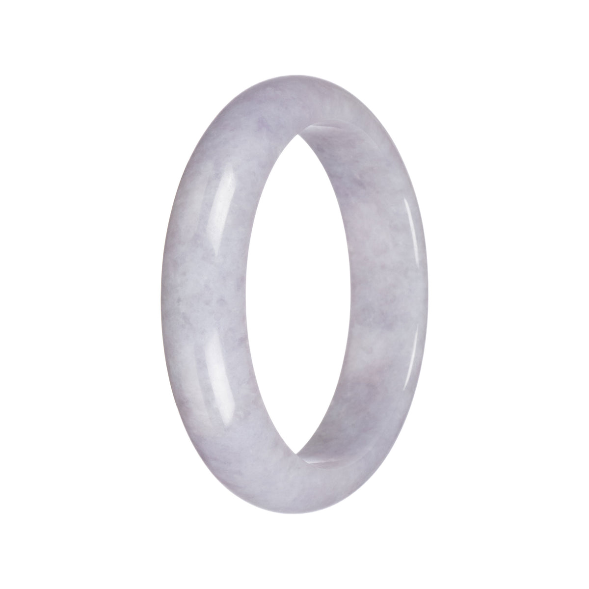 Genuine Type A Lavender Burmese Jade Bangle Bracelet - 61mm Half Moon