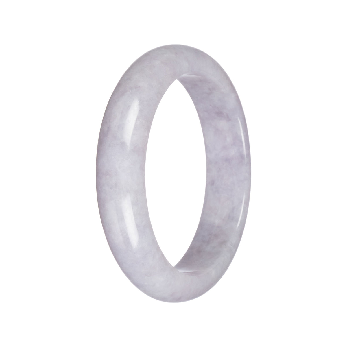 Genuine Type A Lavender Burmese Jade Bangle Bracelet - 61mm Half Moon