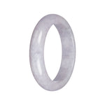 Genuine Type A Lavender Burmese Jade Bangle Bracelet - 61mm Half Moon