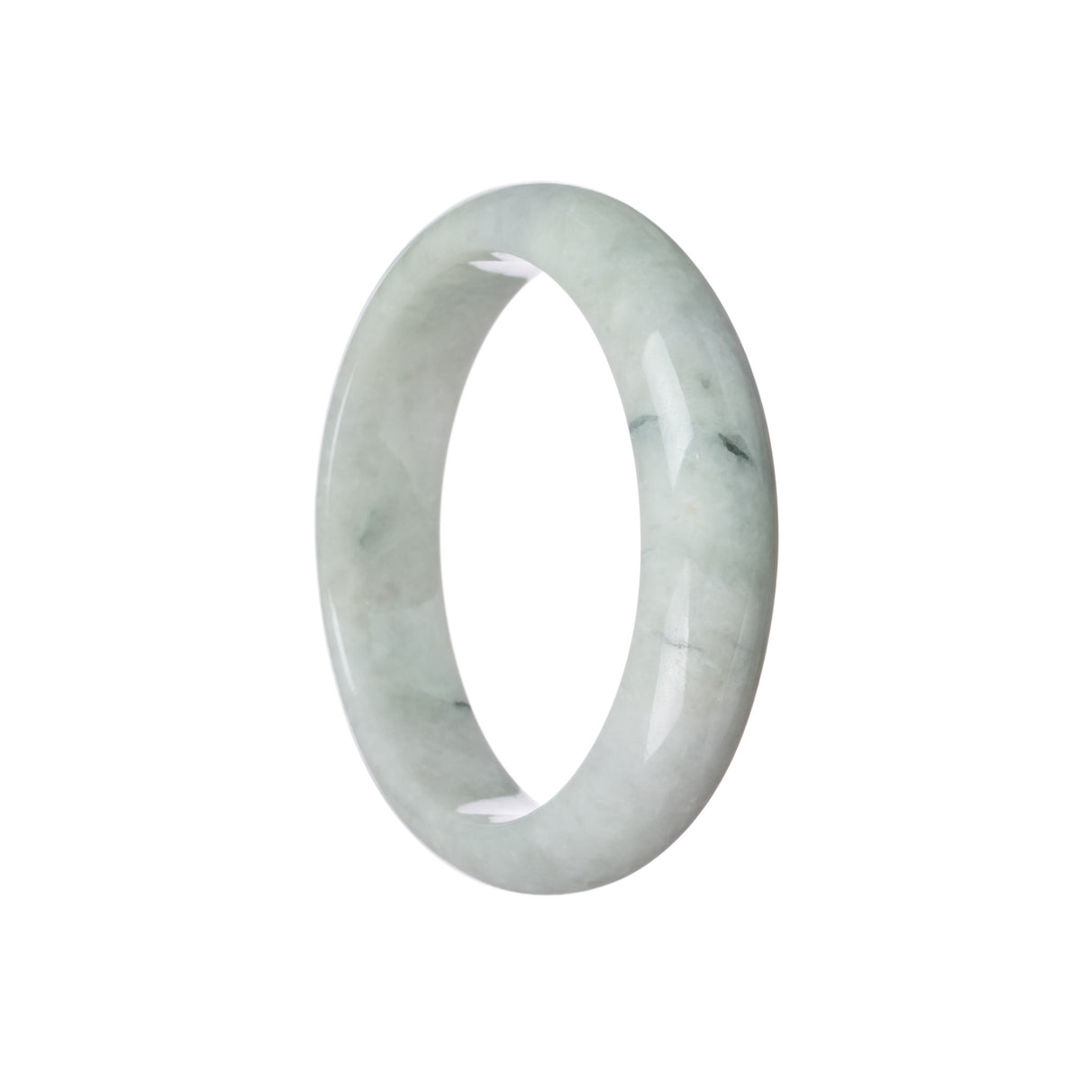 Authentic Type A Pale Green Jadeite Bracelet - 59mm Half Moon