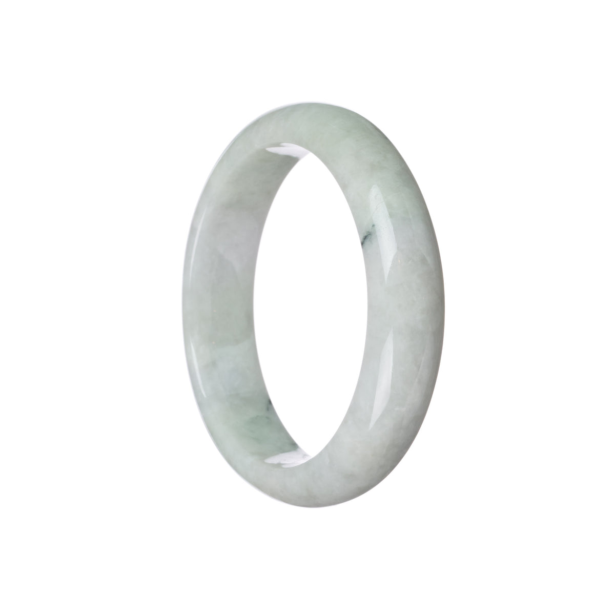 Authentic Type A Pale Green Jadeite Bracelet - 59mm Half Moon