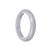 Genuine Grade A Lavender Jade Bangle - 58mm Half Moon