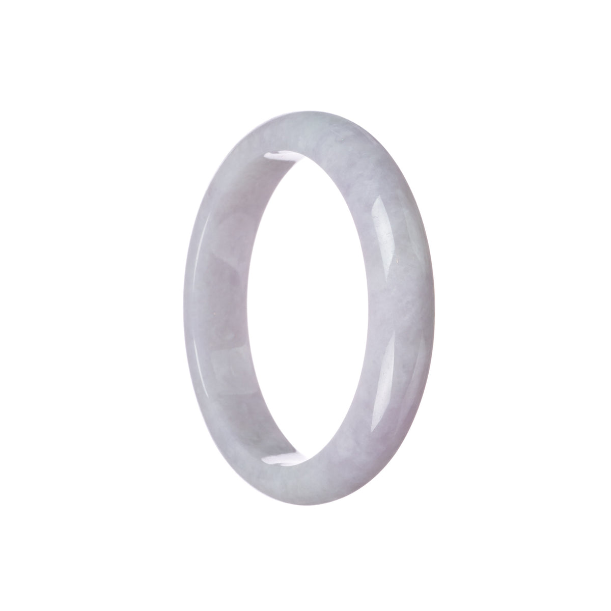 Genuine Grade A Lavender Jade Bangle - 58mm Half Moon