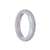 Genuine Grade A Lavender Burmese Jade Bangle Bracelet - 57mm Half Moon