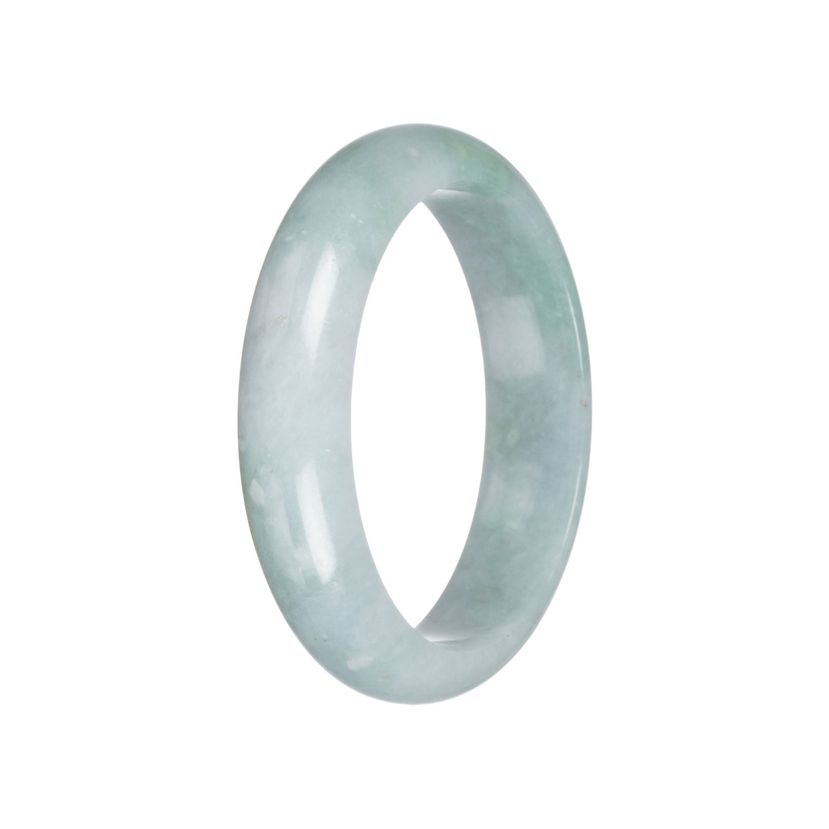 Real Grade A Green Burmese Jade Bangle Bracelet - 58mm Half Moon