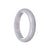 Genuine Grade A Lavender Jadeite Bangle - 62mm Half Moon