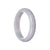 Genuine Grade A Lavender Jadeite Bangle - 62mm Half Moon