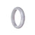 Genuine Grade A Lavender Burma Jade Bracelet - 55mm Half Moon