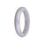 Genuine Grade A Lavender Burmese Jade Bangle - 61mm Half Moon