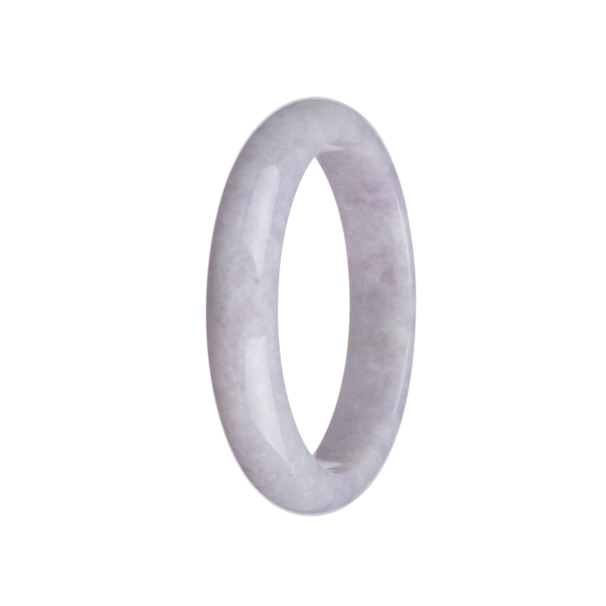 Genuine Natural Lavender Traditional Jade Bangle - 62mm Half Moon