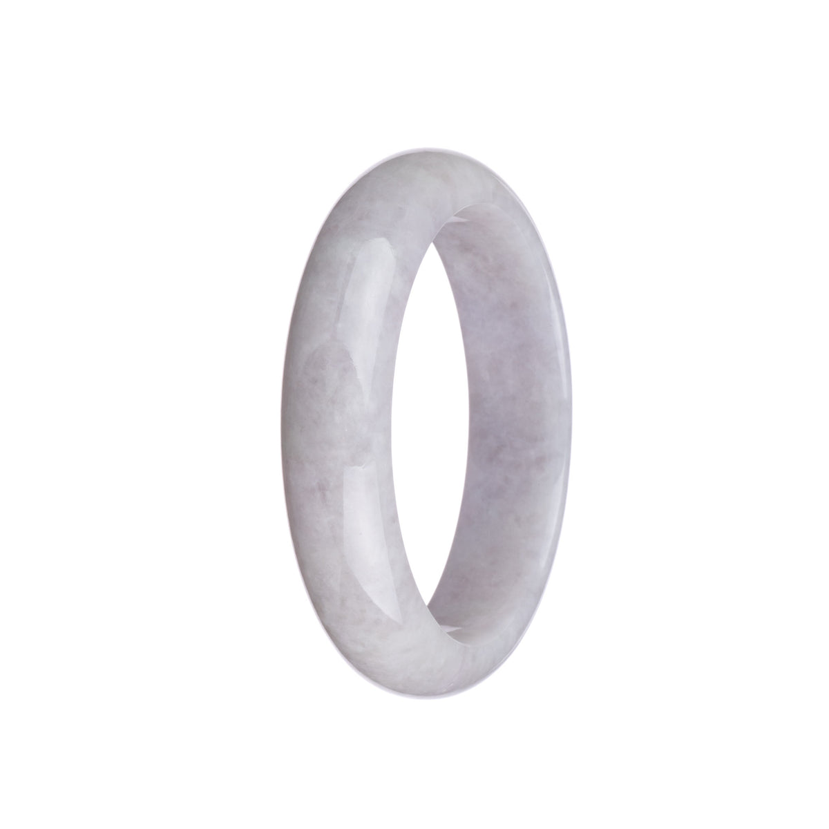 Genuine Untreated Lavender Jadeite Jade Bangle - 58mm Half Moon