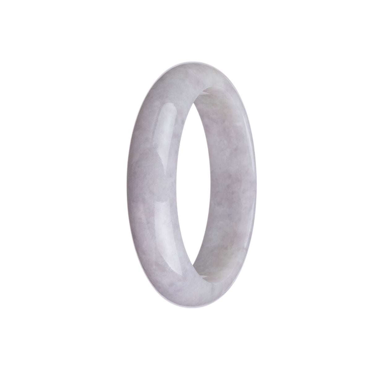 Genuine Untreated Lavender Jadeite Jade Bangle - 58mm Half Moon