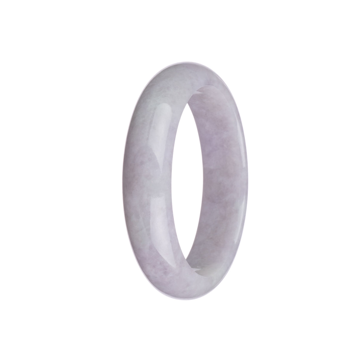 Genuine Type A Lavender Burma Jade Bracelet - 58mm Half Moon