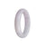 Genuine Grade A Lavender Jadeite Bangle - 59mm Half Moon