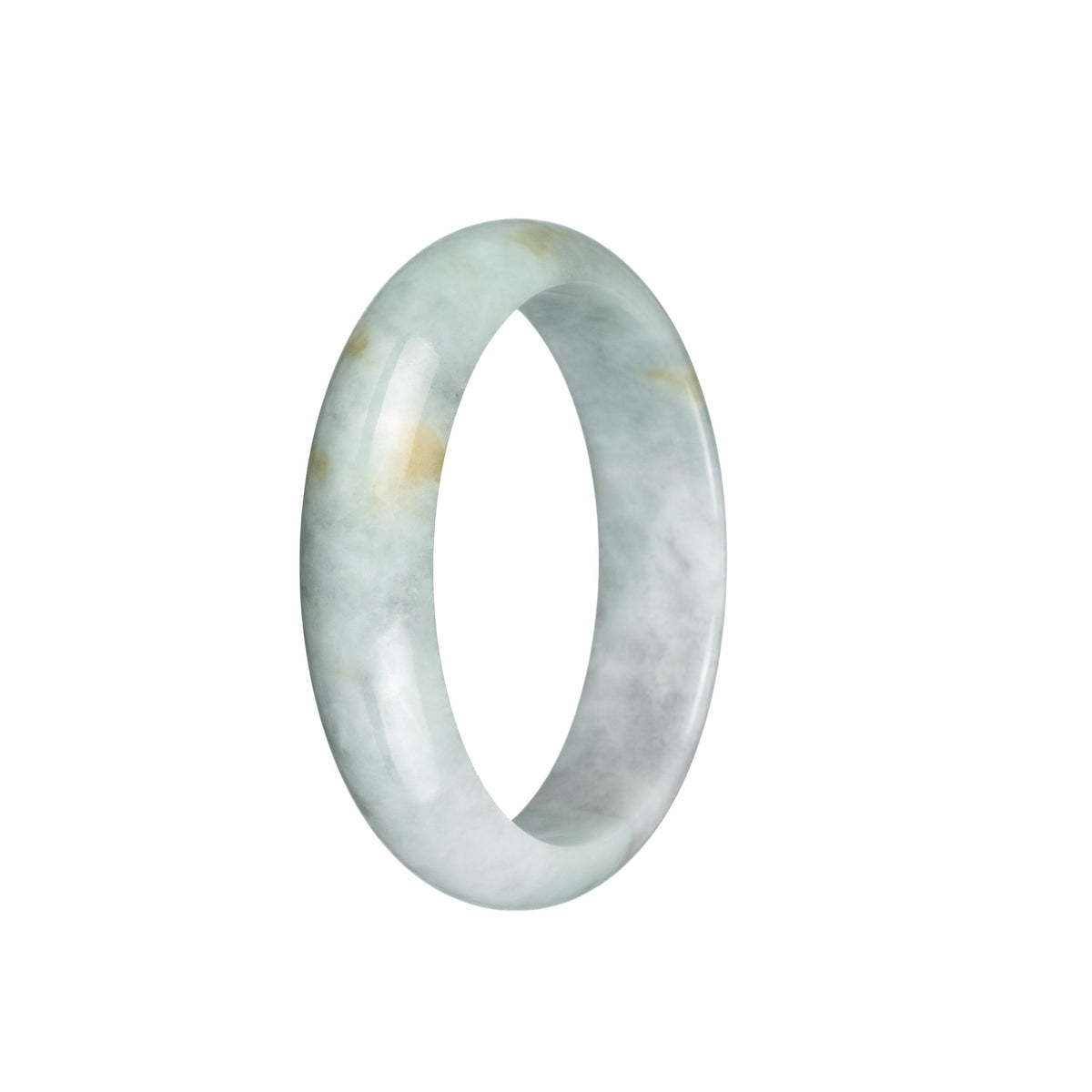 Genuine Grade A Pale Green Jadeite Jade Bangle Bracelet - 56mm Half Moon