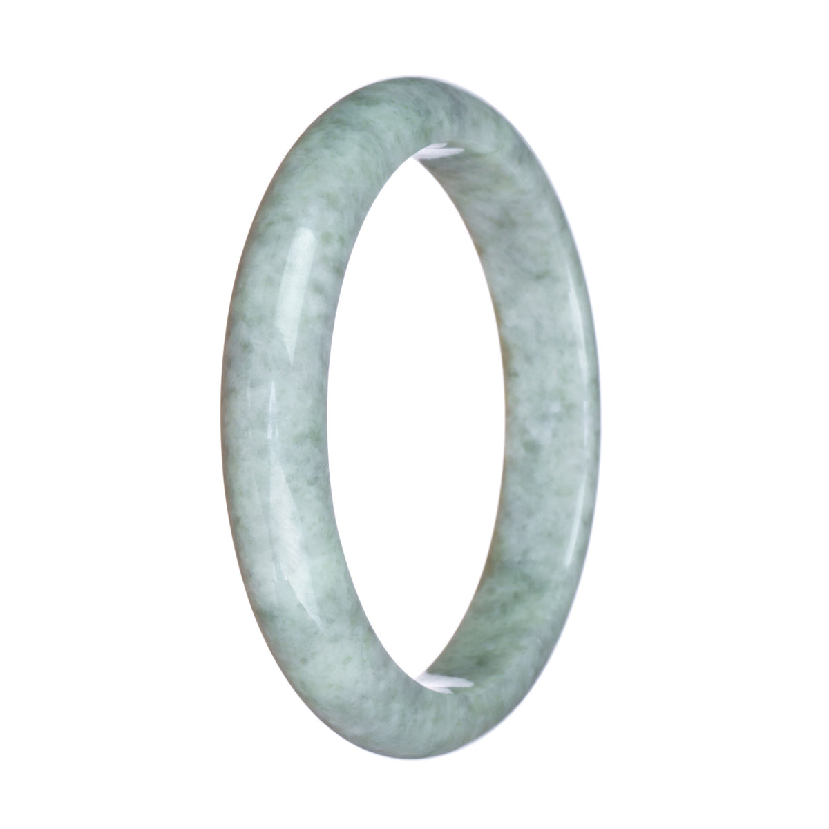 Genuine Grade A Grey Jadeite Bracelet - 59mm Semi Round