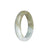 Genuine Grade A Pale Green and Light Brown Jadeite Bangle Bracelet - 53mm Half Moon