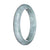 Genuine Untreated Grey Pattern Burmese Jade Bracelet - 59mm Half Moon