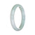 Authentic Untreated Light Green Jadeite Bangle Bracelet - 57mm Half Moon