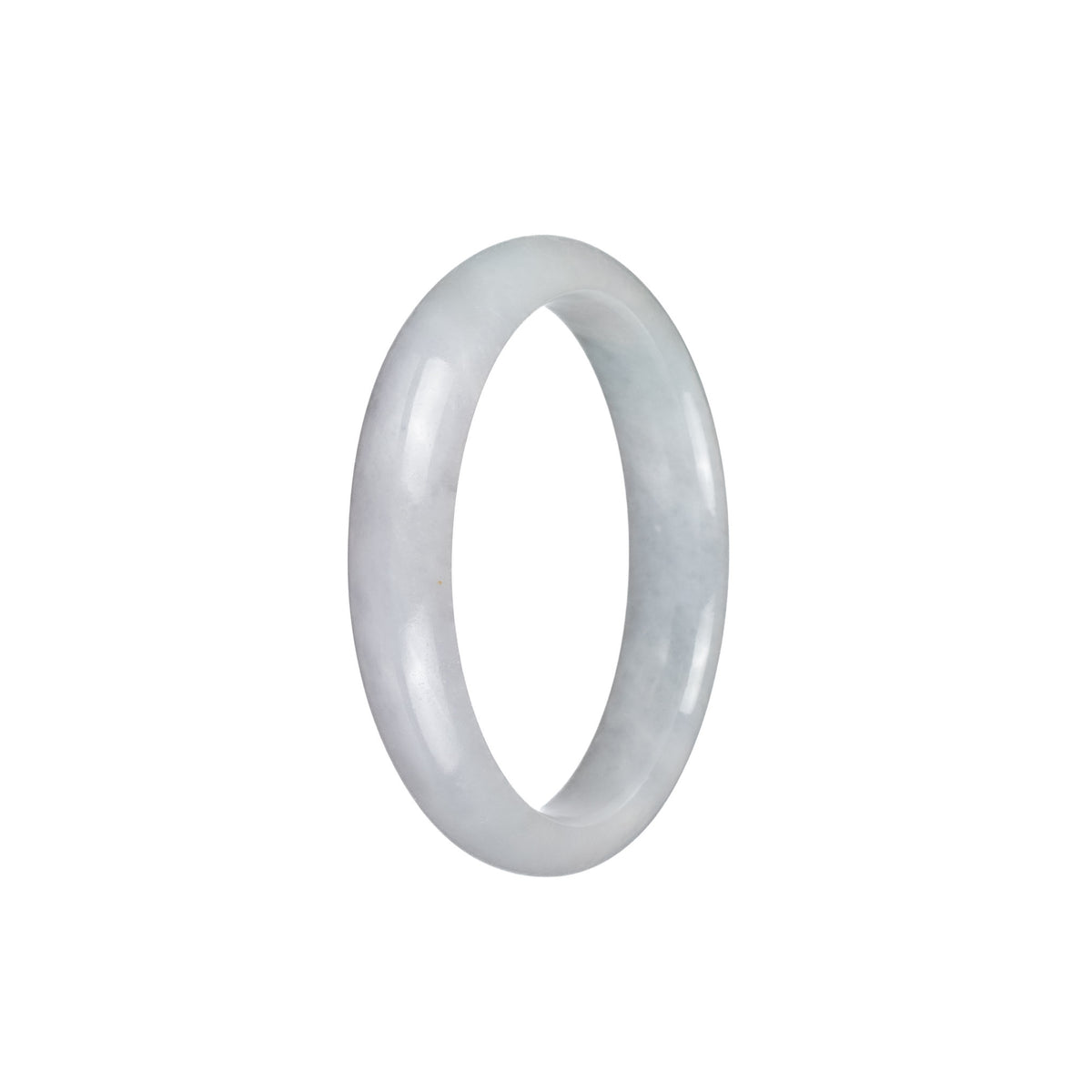 Genuine Grade A White Traditional Jade Bracelet - 52mm Half Moon