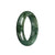 Genuine Grade A Green Pattern Burma Jade Bangle - 54mm Half Moon