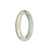 Genuine Grade A Pale Green Burmese Jade Bangle Bracelet - 54mm Half Moon