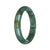 Genuine Grade A Green Pattern Traditional Jade Bangle Bracelet - 56mm Half Moon