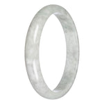 Certified Untreated Pale Green Burma Jade Bangle Bracelet - 82mm Half Moon