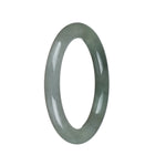 Genuine Type A Green with Dark Green Pattern Jade Bracelet - 51mm Petite Round
