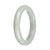 Certified Untreated White Burma Jade Bracelet - 58mm Half Moon