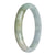 Genuine Natural Green with Yellow and Grey Patches Burmese Jade Bangle Bracelet - 77mm Half Moon