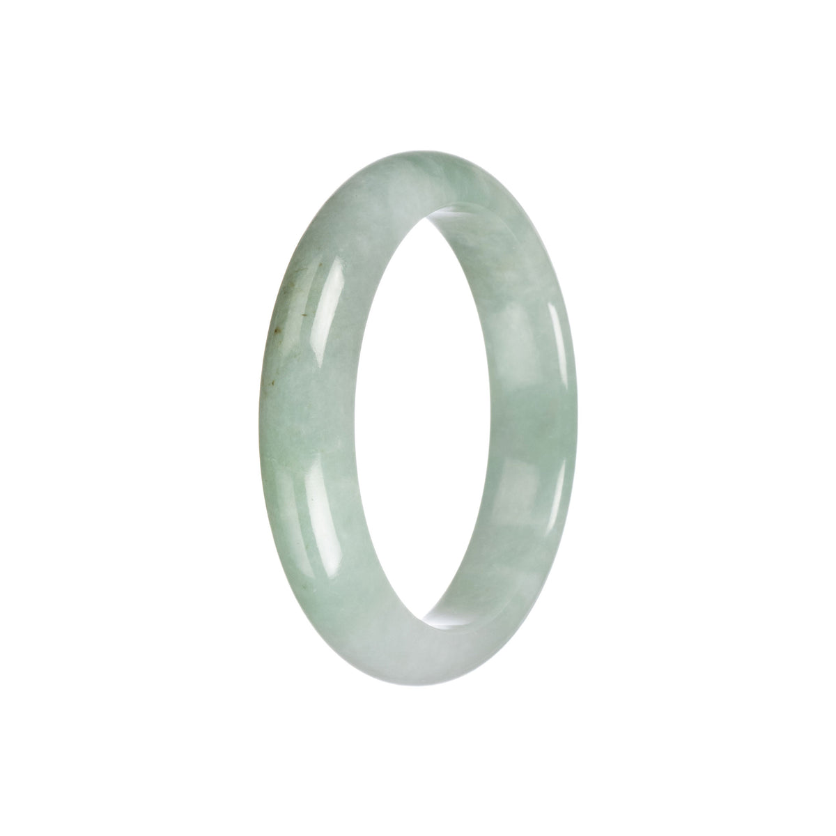 Real Untreated Light Green and Green Burma Jade Bracelet - 53mm Half Moon