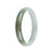 Genuine Type A Pale Green and Olive Green Jadeite Bangle - 56mm Half Moon