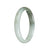 Genuine Type A Pale Green and Olive Green Jadeite Bangle - 56mm Half Moon