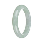 Certified Grade A Green Burmese Jade Bangle Bracelet - 59mm Half Moon