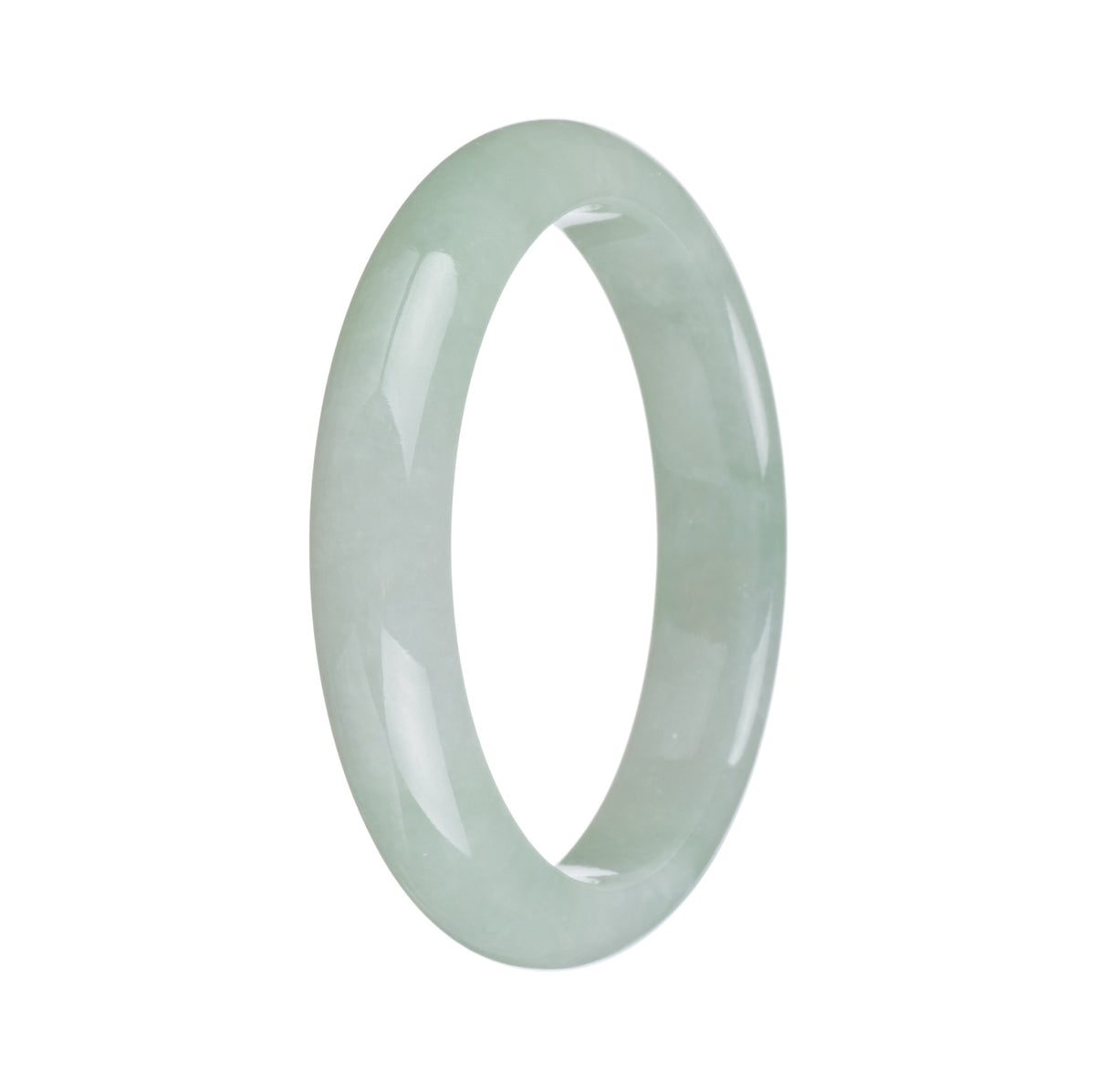 Certified Grade A Green Burmese Jade Bangle Bracelet - 59mm Half Moon