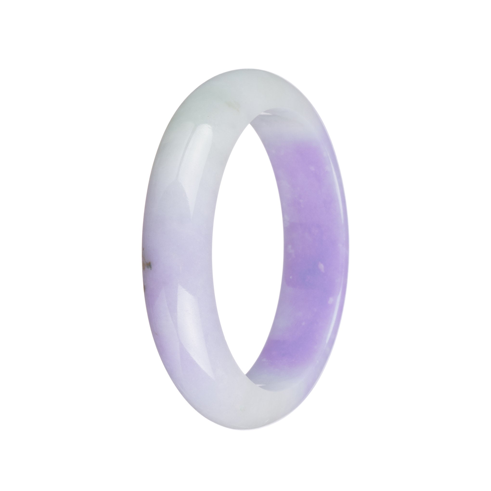 Genuine Grade A Green and Lavender Jade Bracelet 55mm Half Moon