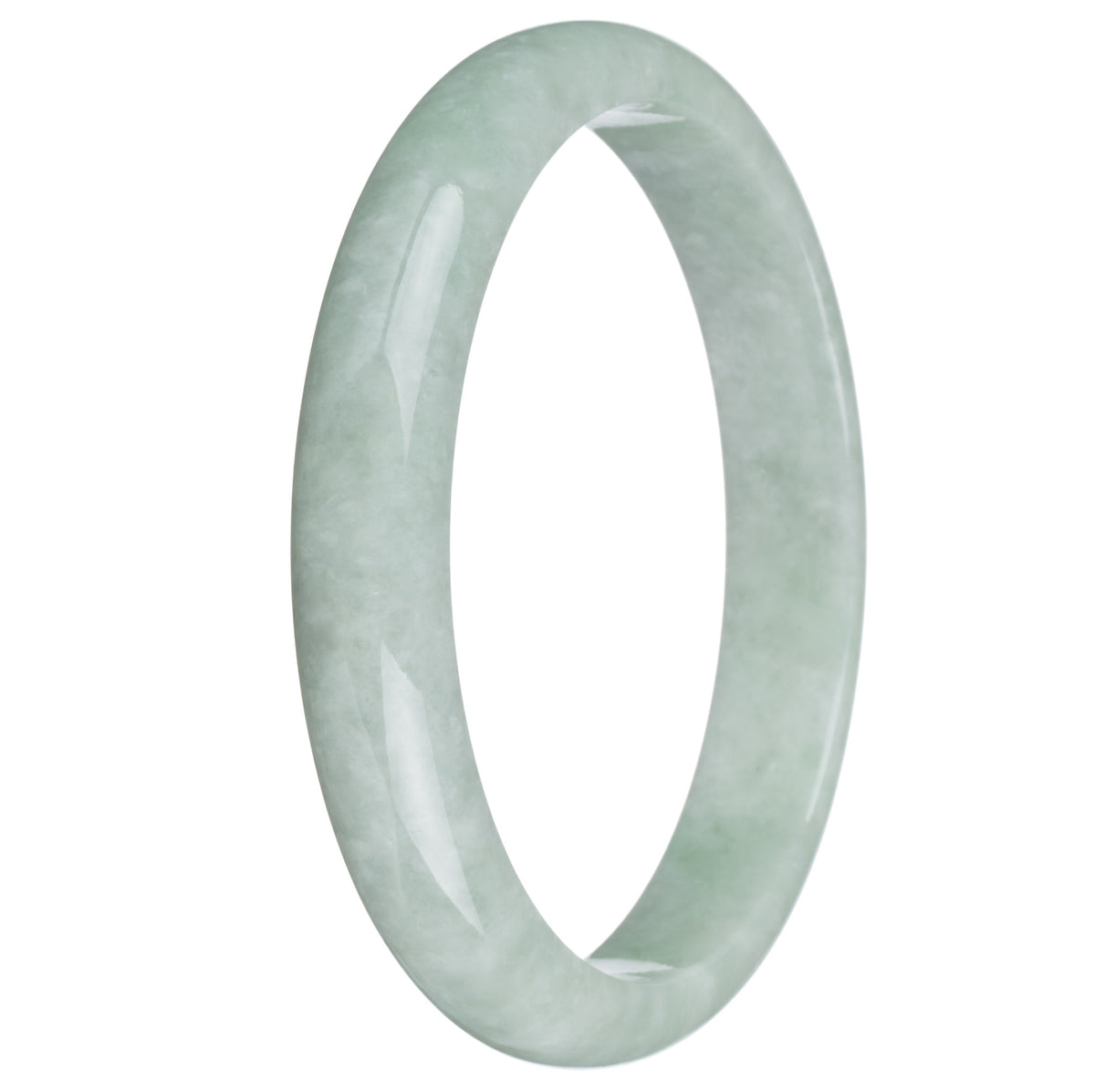 Genuine Grade A Green Jade Bangle - 83mm Half Moon